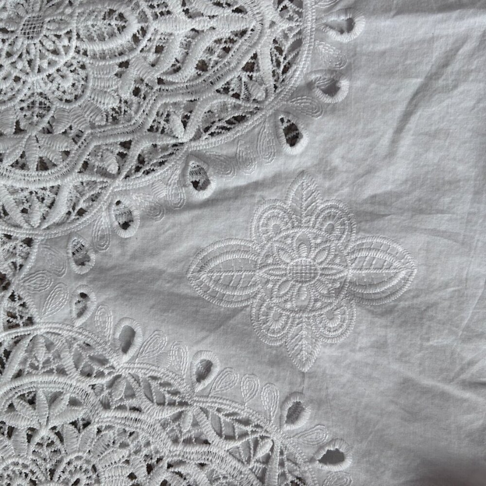Delicate Eyelet Lace Prairie Blouse Boho French Girl European Summer Top Women 8 - Picture 5 of 12